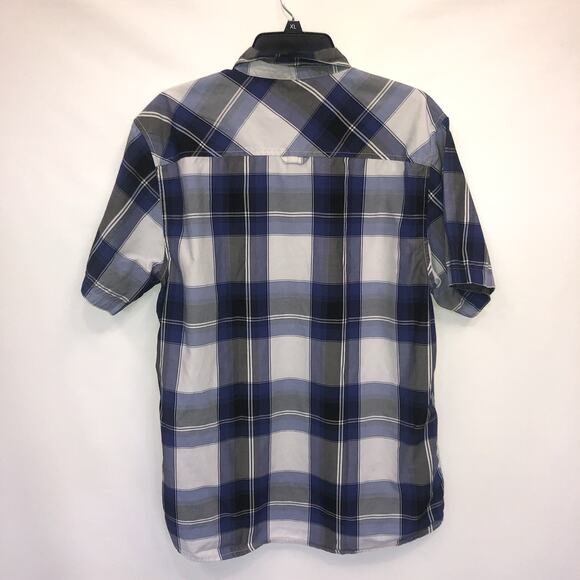 Amongst Others Button Up Adult XL Multicolor Plaid Short Sleeve Cotton Shirt - Picture 2 of 9